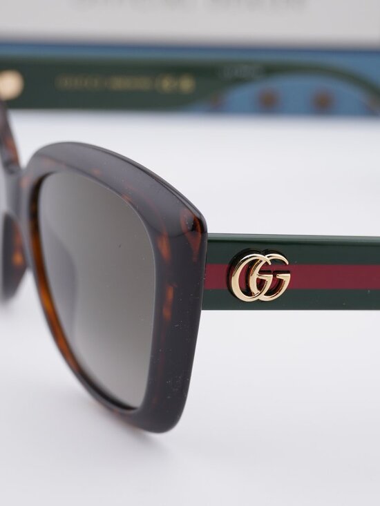 Gucci GG0860S 001 Square Sunglasses - Havana\\Brown Gradient
